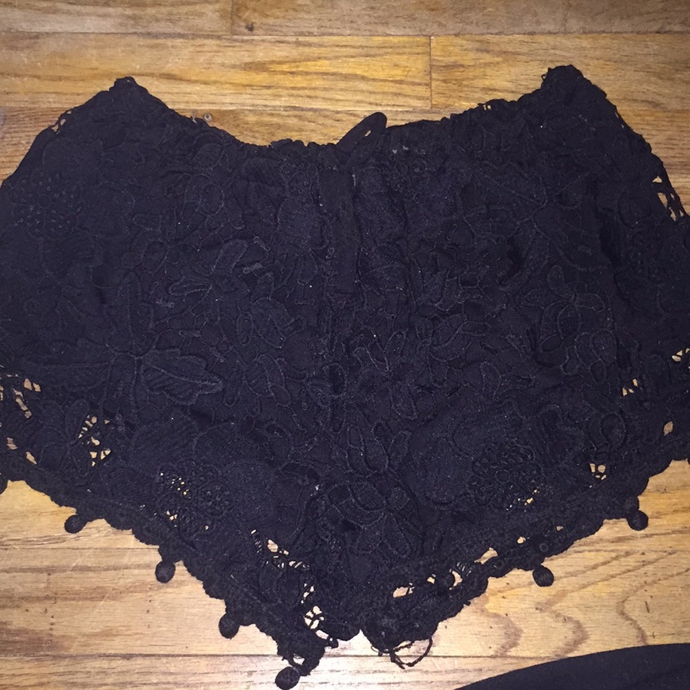 Black laced poof shorts size medium